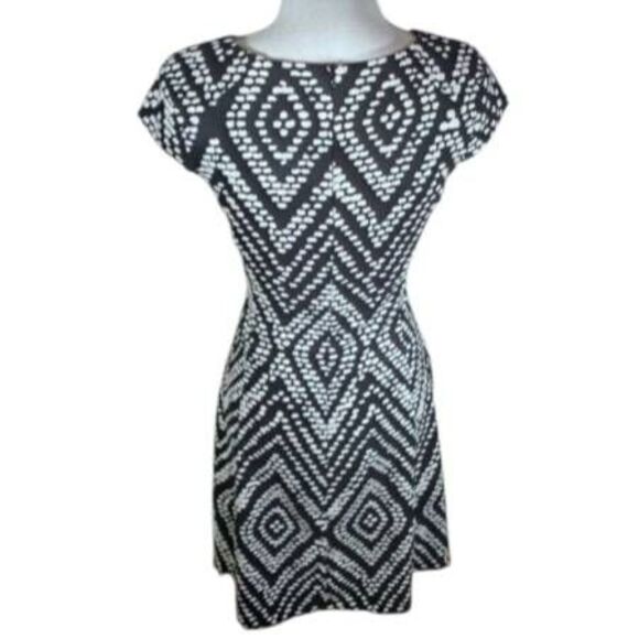 AB STUDIO BLACK & WHITE GEOMETRIC PRINT DRESS SZ.6 EUC. - Picture 6 of 9